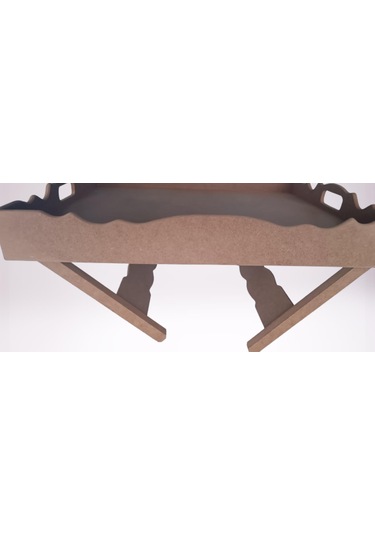 Hobi Dekoratif Tepsi Ayaklı Dikdörtgen Ham Ahşap Mdf Model El Yapımı