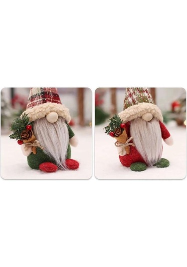 Geekyou Yeşil 24 Cm Noel Gnomu, 1 Adet, Polyester Materyal, Ev Dekorasyonu, Konfor Sağlar, Desteksiz Durabilir
