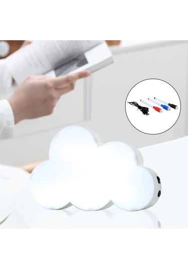 Homyl Yeniden Yazılabilir Gece Lambası Not Panoları Yılbaşı Beyaz