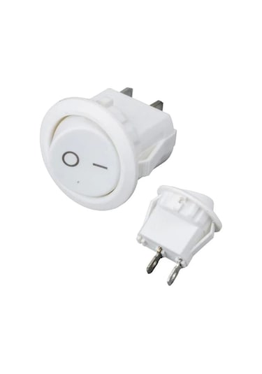 Mini Yuvarlak Işıksız On-off Beyaz Anahtar Ic-134e