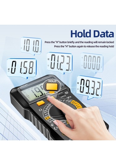 Aneng Sz304 Yüksek Hassasiyetli Dijital Ekran Ölçer Standlı Profesyonel Taşınabilir Multimetre - Siyah