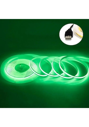 Yeşil Dc 5v Usb Cob Şerit 320leds/m Beyaz/buz Mavisi/pembe/sarı/pembe/kırmızı Esnek Şerit Halat Gece Lambası Tv Arkaplan Led Şerit 1m