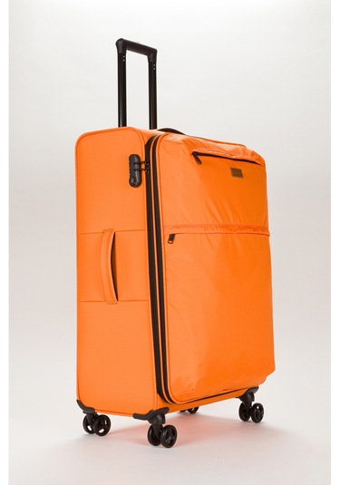 Fossil Unisex Büyük Boy Kumaş Valiz 028-01 Turuncu