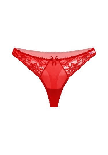 Kırmızı Renk Dantelli Kadın G String