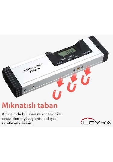 Loyka 5419-225d Dijital Eğim Ölçer çizgi Lazerli 22.5cm