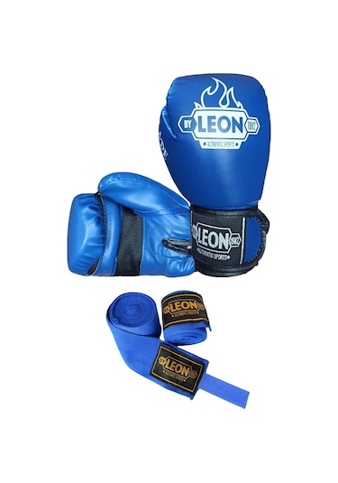 Kogam Leon Blade Boks, Kick Boks Ve Muay Thai Eldiveni+Bandaj Mavi