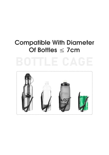 West Bıkıng Yp0704043 Bisiklet Su Şişesi Kafesi Pc+fiberglas Bisiklet Şişe Montaj Braketi - Siyah