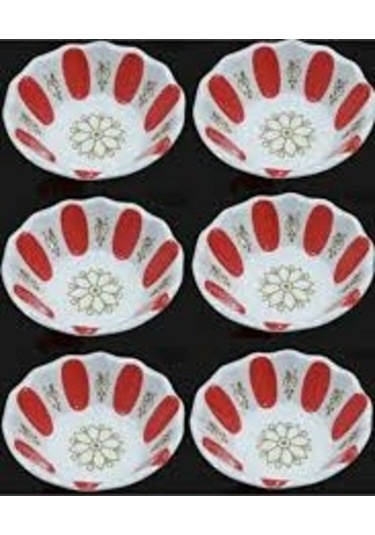Güneş Melamin Çay Tabağı 6 Adet 1 Takım-Kırmızı