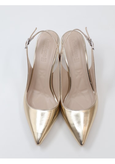 Nesilshoes Nesil Shoes Özma 202 Altın Topuklu Kadın Sandalet