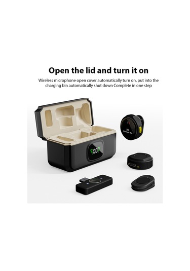 Mufunye Kablosuz Yaka Mikrofonu Çift Mikrofon Manyetik Emiş Giyme Gürültü Azaltma Gecikme Yok Type-c Şarj Ed E