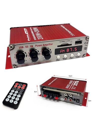 Mini Anfi 400 Watt 12v Bluetooth Usb Sd Fm Radio Poke