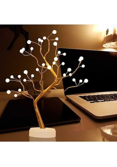 Dancemonkey 36 Adet Led Bonsai Ağaç Işıkları Usb/pil, Noel Düğün Ev Dekor Masa Lambası Çok Renkli Çok Renkli