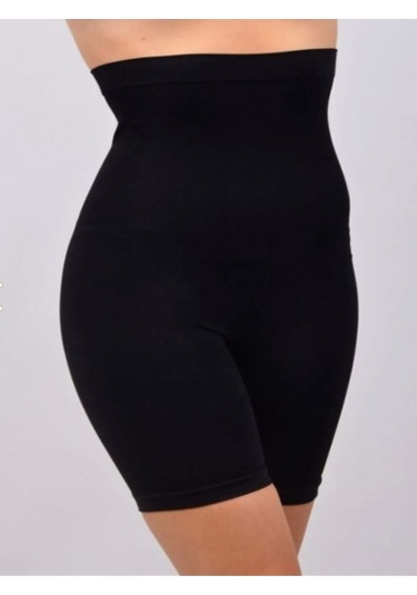 Elite Kadın Dikişsiz Yüksek Bel Paçalı Korse Siyah