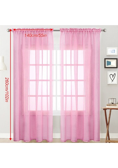 Padalink 2 Adet Pudra Perde - 140x260 Cm Tül Malzeme - Hafif Ve Işık Filtreleyici Diğer