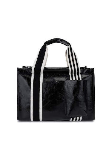 Tamer Tanca Kadın Vegan Siyah Rugan Omuz Çanta 1003 3000 Bn Cnt Y25 Sıyah Krsk Rgn Siyah