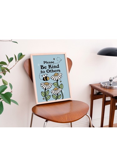 Arı Çiçek Duvarı, Nazik Olun, Retro Çiçek Duvar Dekoru, Çiçek Sanatı