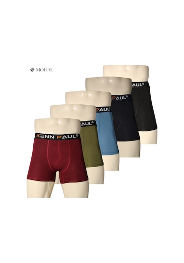 Kennpaul 5'li Renkli Bambu Kumaş Erkek Boxer Çok Renkli