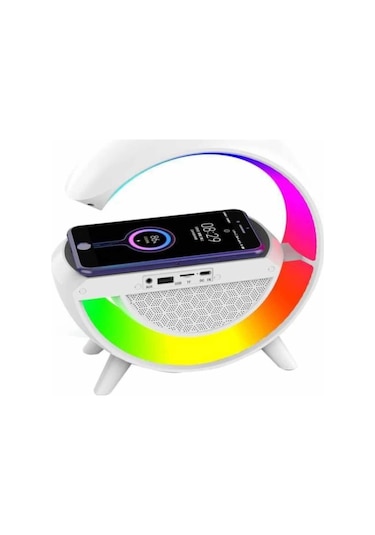 Bluetooth Hoparlör G Şekli Atmosfer Akıllı Rgb Lamba Wireless Kablosuz Şarj