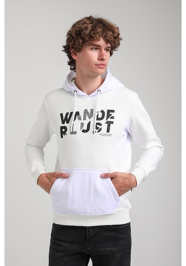 Kapüşonlu Ekru Slim Fit Hoodie 23fwm64059 Ekru