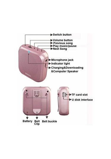 Jialan Mini Kablolu Headworn Mikrofon Ses Amplifikatörü Hoparlör