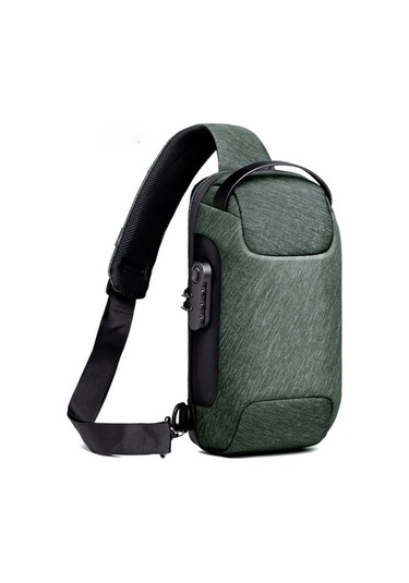Weixier 9530 Erkek Usb Şarj Portu Saklama Göğüs Çantası Yeşil Ordu Çok Renkli