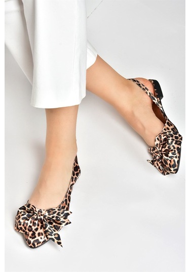 Leopar Saten Kumaş Kadın Babet H726809004 Leopar