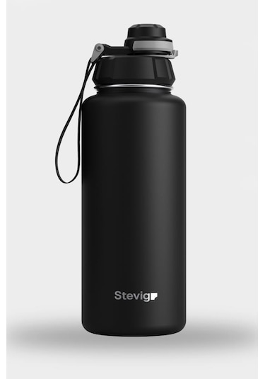 Stevig 1 Hand Leak-proof Sızdırmaz Çelik Termos 1000 Ml Black St-210
