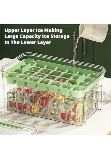 Didadodo Yeşil Buz Kalıbı Kutusu Küçük Kap Ve Buz Yapıcı Yeşil Yeşil Yeşil