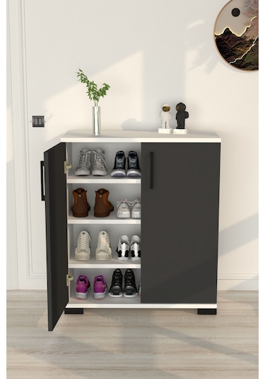 Athena Çok Amaçlı 2 Kapaklı ,kahve Köşesi,mutfak,banyo, Kiler Dolabı Antrasit Gri Antrasit