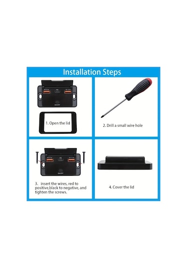 Stil A Duvara Montaj İçin Tasarlanmış, Usb C Ve Çift Qc 3.0 Araç Usb Bağlantı Noktaları İle Donatılmış, Düğme Anahtarı, Çok Bağlantılı Güç Soketi, Araçlarda, Otobüslerde, Karavanlarda Ve Kamyonlarda Dıy Aksesuarları İçin Uygun, Pil Olmadan