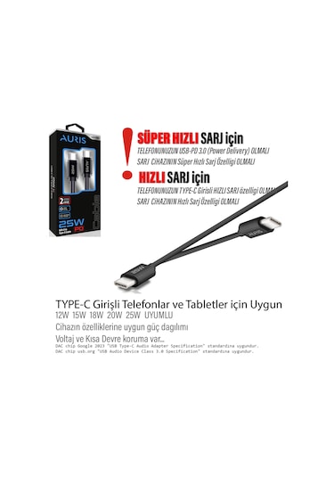 Samsung Note 10 Note 20 Uyumlu 25w Hızlı Type C Şarj Kablosu Uzun 2 Metre