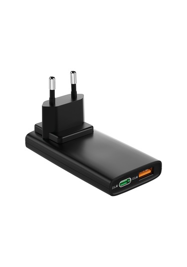 Ixtech Ix-hc8 65w Type-c Ve Usb Çift Port Ultra İnce Evrensel Başlıklı Seyahat Şarj Adaptörü