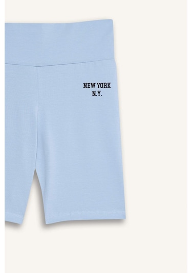 Defacto Kız Çocuk Baskılı Biker Tayt B0843a825hsbe734 Mavi