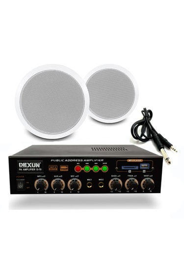 2 Li Beyaz Tavan Hoparlörlü Ses Sistemi Mağaza Kafe Ofis Müzik Sistemi