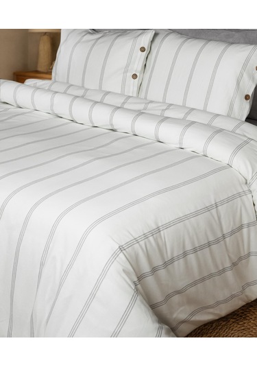 Cotton Collection Tek Kişilik Çizgili Nevresim Seti Seroya Renkli