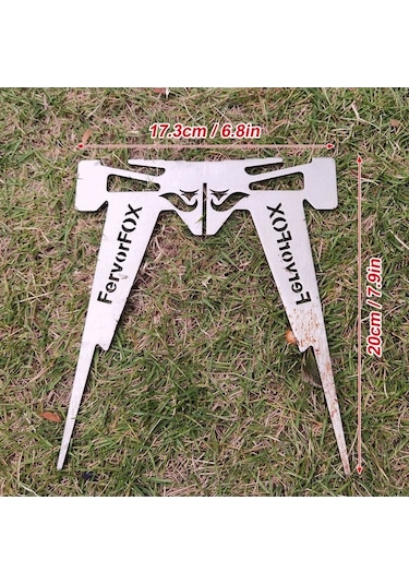 Diğer Katlanır Kamp Ocağı Desteği - Paslanmaz Çelik Standı 17.3x20cm, Portatif Izgara Ve Tencere Aksesuarı