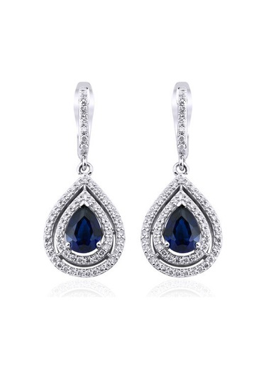 2.40 Karat Safir Pırlanta Küpe