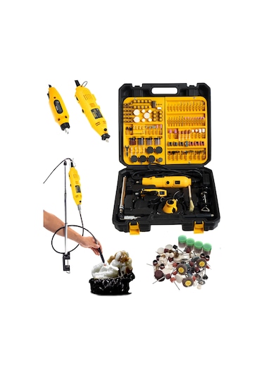 Deko Turkey Dkt462G 462 Parça 500W Devir Ayarlı Çift Adet Gravür Oyma Hobi Seti