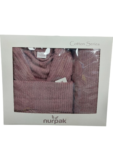 Nurpak Tek Kişilik Bornoz Seti Şalyaka-ekol Mürdüm Beden L-xl Mürdüm