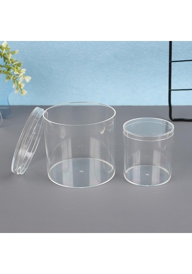 1 Adet Akrilik Şekerleme Kutusu Şeffaf Plastik Yuvarlak Kek Tatlı Kutusu Çikolata Düğün Partisi İkramlık Paketleme Saklama Kapları Şeffaf