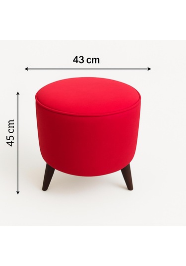 Yuvarlak Puf Uzanma Koltuğu Makyaj Koltuğu Kırmızı