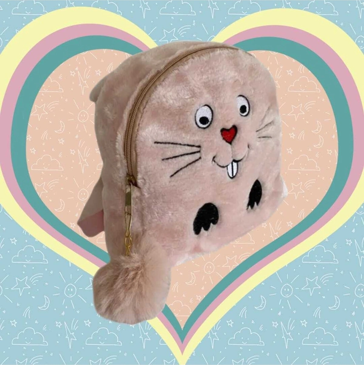 Tezzgelsin Tavşan Peluş Çocuk Sırt Çantası Çocuk Çantası Pembe