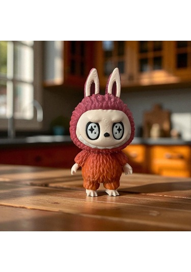 Labubu Figür Kırmızı Koleksiyon Figürü, Dekoratif Tasarım