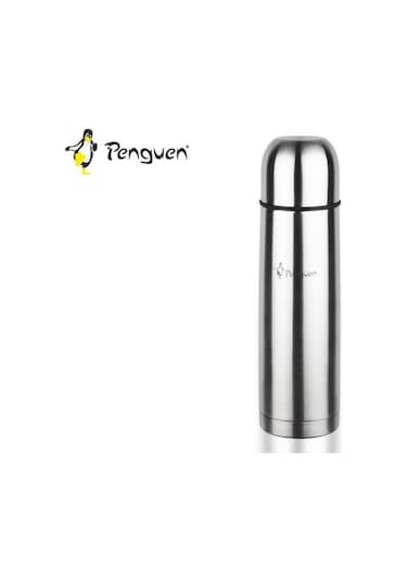 Penguen 1100 Çift Katlı Kapaklı Çelik Termos 1 Litre Inox