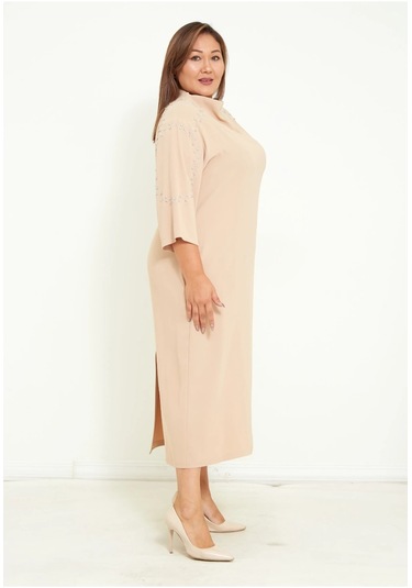 Modatalika Kadın Truvakar Kol Taş Aksesuar Detaylı Maxi Tasarım 001