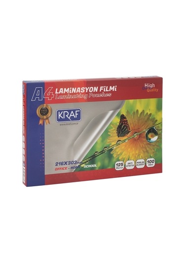 A4 Laminasyon-Pres Kaplama Film 100 Lü 125 mic.