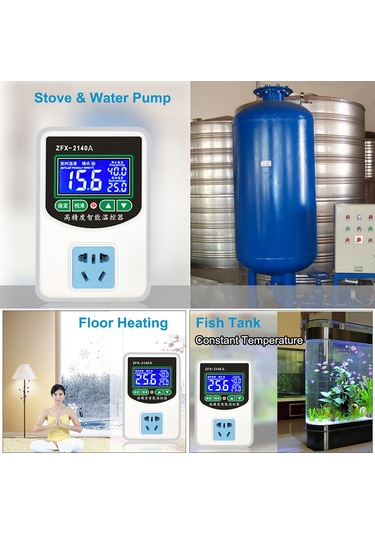 Shineyee Akıllı Dijital Termostat -50 C İle +110 C Arası Hassas Sıcaklık Kontrolü, 2200w Güç, Su Geçirmez Kablo