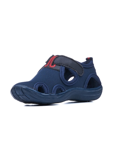 Günlük Unisex Çocuk Aqua Sandalet Esnek Kaymaz Taban Cırtlı Yazlık Deniz Kreş Ayakkabı 141 Lacivert