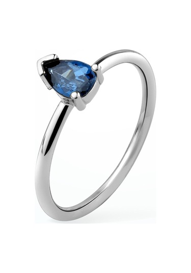 14 Ayar Altın Kaplama Kişiselleştirilebilir Doğum Taşı Damla Taşlı Yüzük - Rs00106 Altın