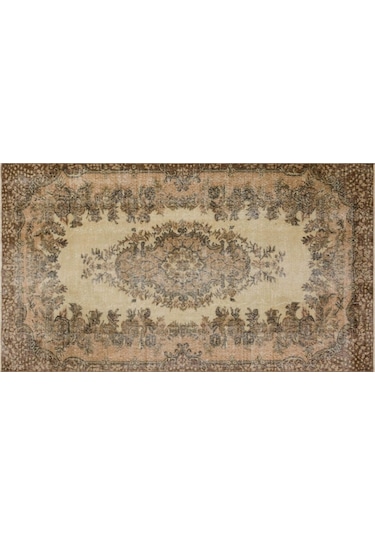Özel Vintage Eskitme El Dokuma Göbekli Halı 165 X 280